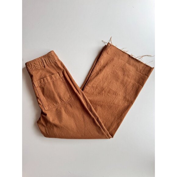 ZARA Marine Straight Brown Stretch Denim High Waisted Wide Leg Jeans, Size 6/28 - Picture 2 of 12